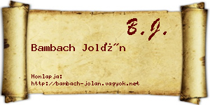 Bambach Jolán névjegykártya